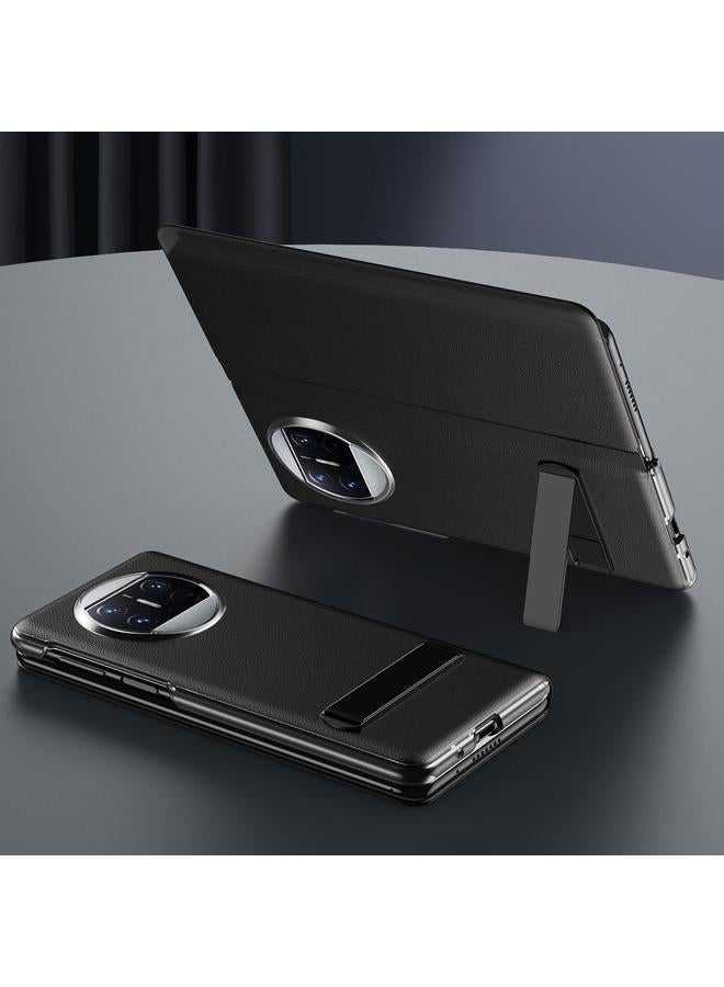 اس-توب جراب هاتف Huawei Mate X3 مصنوع من الجلد بالكامل مع حامل - Image 5