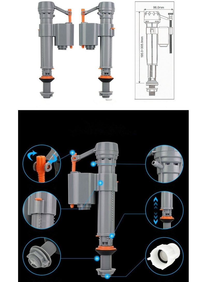 صمام مدخل المياه عالي الضغط لخزان المرحاض مع وصلات مدخل المياه ذات الارتفاع القابل للتعديل مع فلتر المياه - Image 5