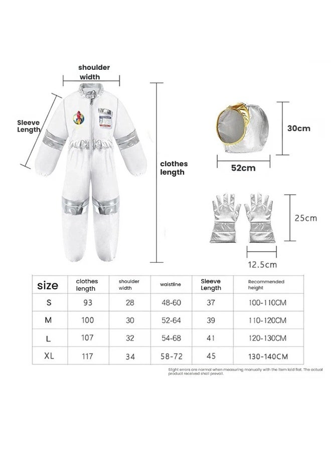 Children Astronaut Space Costume, Boys and Girls Astronaut Costume for Kids Pretend Play,Kids Space Jumpsuit Space Pretend Dress Up Astronaut Role-Play Costume Set for Kids Cosplay Ages 3-10 Space Suit - Image 3