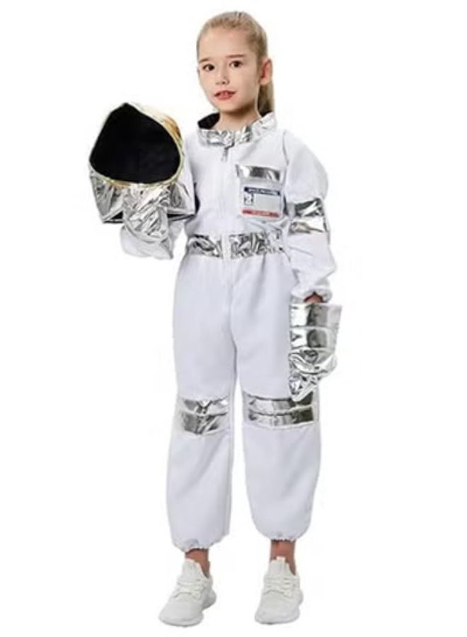 Children Astronaut Space Costume, Boys and Girls Astronaut Costume for Kids Pretend Play,Kids Space Jumpsuit Space Pretend Dress Up Astronaut Role-Play Costume Set for Kids Cosplay Ages 3-10 Space Suit - Image 2