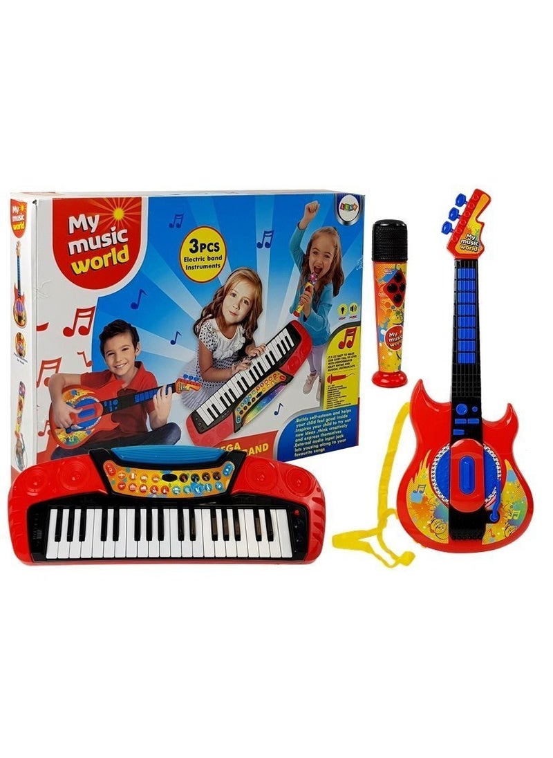 3-in-1 Kids Music Set, Piano, Guitar & Microphone, Kids Toys for Ages 3-8, Educational Musical Play  - Image 1