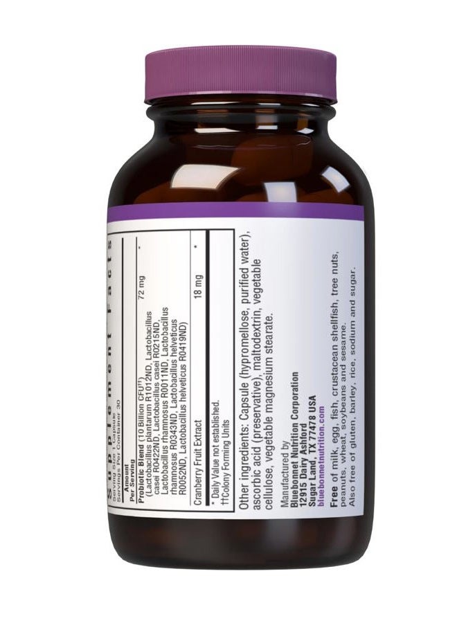 Bluebonnet Nutrition Ladies' Probiotic and Cranberry, 10 Billion CFU Per Serving, Supports Immune Health*, Aids in Digestive Health*, Gluten-Free, Milk-Free, Soy-Free, Non-GMO, 30 Vegetable Capsules - Image 3