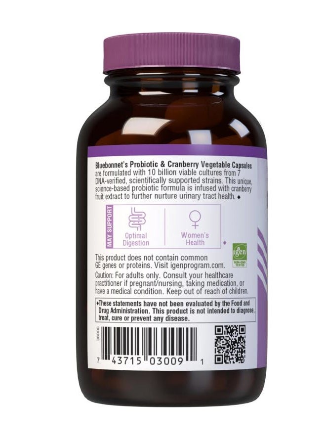 Bluebonnet Nutrition Ladies' Probiotic and Cranberry, 10 Billion CFU Per Serving, Supports Immune Health*, Aids in Digestive Health*, Gluten-Free, Milk-Free, Soy-Free, Non-GMO, 30 Vegetable Capsules - Image 4