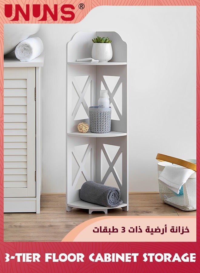 UNUNS Corner Shelves For Bathroom,3-Tier Stackable Shower Corner Shelves,Corner Stand Storage Shelf,Small Corner Shelf,Counter Organizer Rack,Corner Table Bookshelf For Kitchen Cabinet Bathroom,White - Image 4