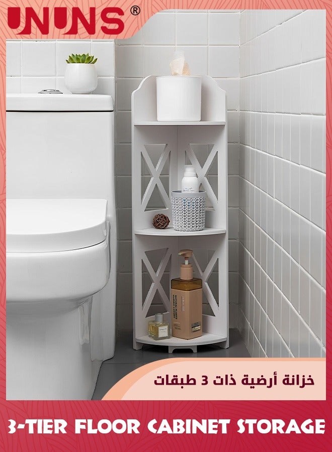 UNUNS Corner Shelves For Bathroom,3-Tier Stackable Shower Corner Shelves,Corner Stand Storage Shelf,Small Corner Shelf,Counter Organizer Rack,Corner Table Bookshelf For Kitchen Cabinet Bathroom,White - Image 3