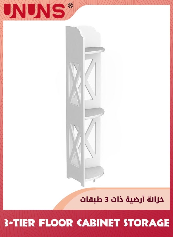 UNUNS Corner Shelves For Bathroom,3-Tier Stackable Shower Corner Shelves,Corner Stand Storage Shelf,Small Corner Shelf,Counter Organizer Rack,Corner Table Bookshelf For Kitchen Cabinet Bathroom,White - Image 5