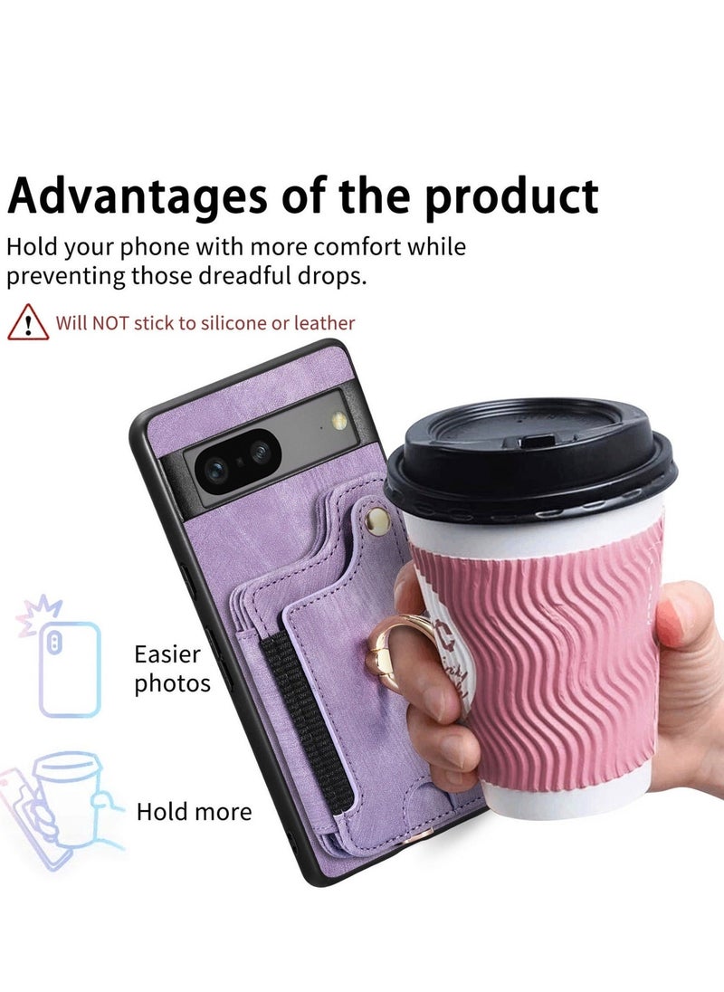 Generic - Pixel 7a Case with Card Holder Wallet, Ring Holder Stand, RFID-Blocking, Wrist Strap, Camera Protector - Premium Leather Flip Cover for Google Pixel 7A 2023 - Image 1