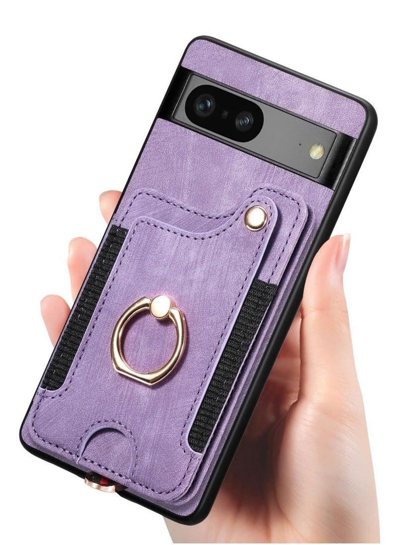 Generic - Pixel 7a Case with Card Holder Wallet, Ring Holder Stand, RFID-Blocking, Wrist Strap, Camera Protector - Premium Leather Flip Cover for Google Pixel 7A 2023 - Image 1