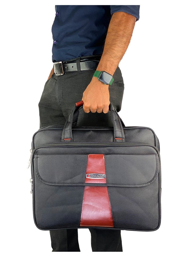 SENATOR Laptop Carry Bag 16 Inch Nylon Lightweight Expandable and Adjustable Shoulder Straps Business Professional Travel Computer Case For College School Students KH8071 Black - Image 2