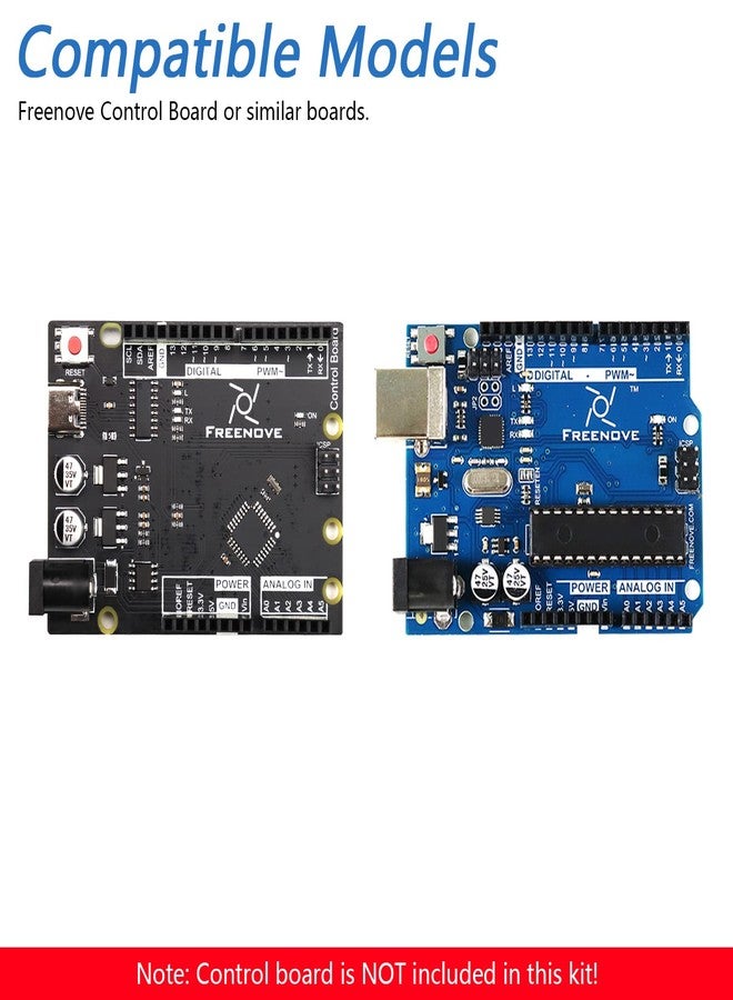 Freenove Projects Kit (No Control Board) (Compatible with Arduino IDE), 238-Page Detailed Tutorials, 46 Projects, No Soldering, Simple Wiring - Image 3