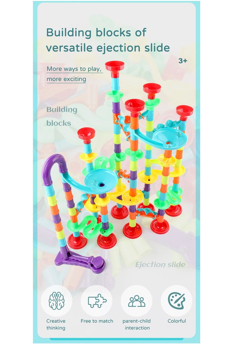 SISGL Marble Run Set For Kids 113 Piece Marble Maze Track Race Game Construction Building Blocks Toys STEM Educational Toy Building Block Toy  - Image 3