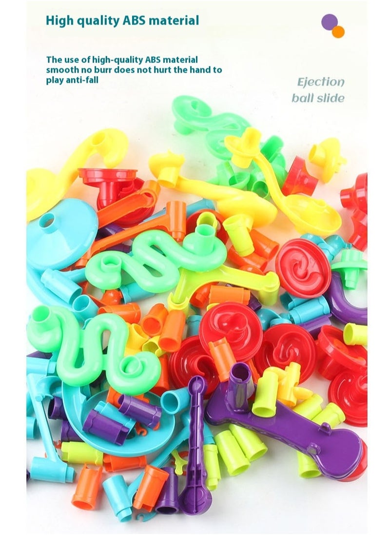 SISGL Marble Run Set For Kids 113 Piece Marble Maze Track Race Game Construction Building Blocks Toys STEM Educational Toy Building Block Toy  - Image 4