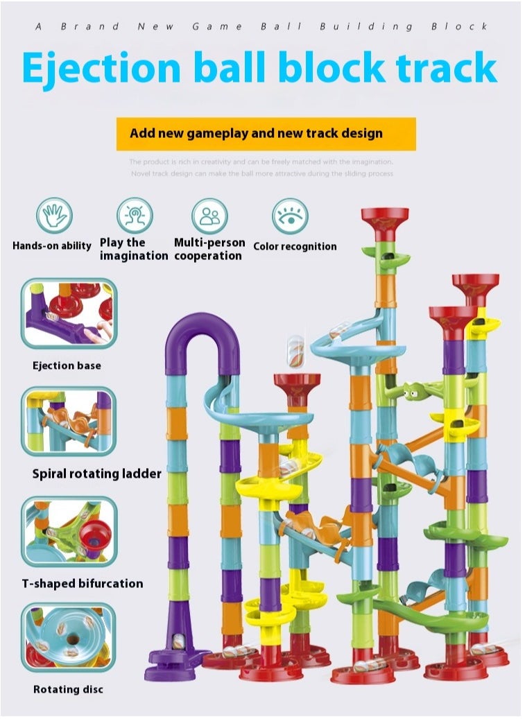 SISGL Marble Run Set For Kids 113 Piece Marble Maze Track Race Game Construction Building Blocks Toys STEM Educational Toy Building Block Toy  - Image 5