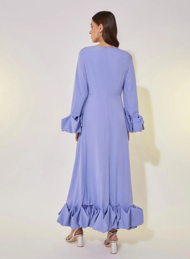 Take Two Ruffled Cuff A-Line Dress