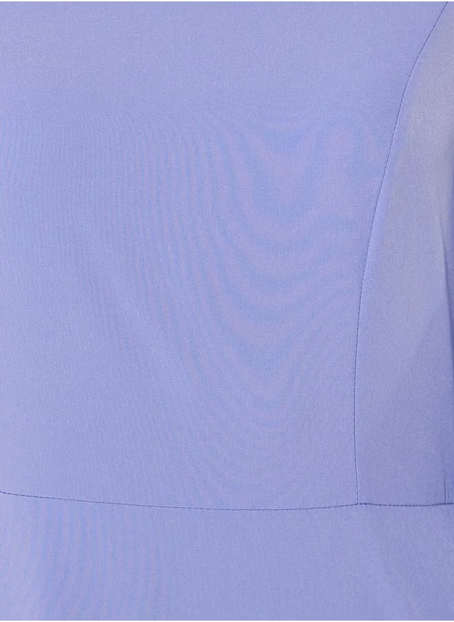 Styli Plain Long Sleeve A-Line Maxi Dress
