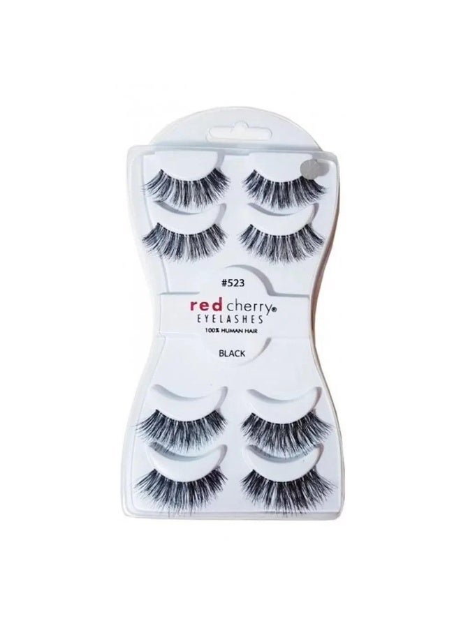 ريد تشيري رموش ريد شيري 2 في 1 من الشعر البشري الأسود #523