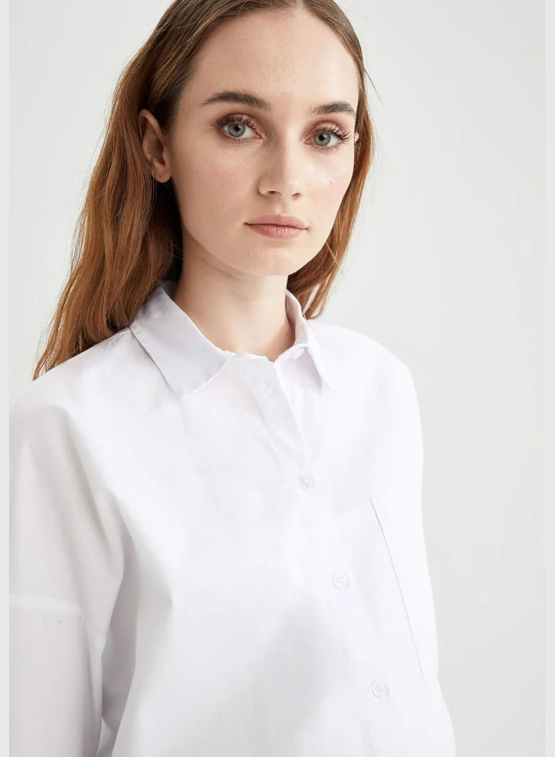 DeFacto Oversized Fit Half Sleeve Maternity Poplin Shirt