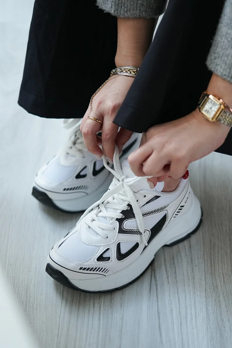 MARJIN Margin Women's Sneaker High Sole Lace-Up Sports Shoes Nevila