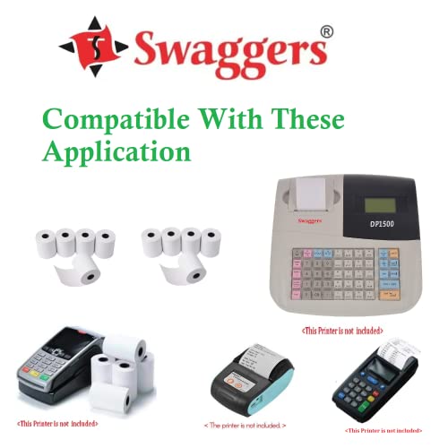 swaggers Thermal Paper/Billing Machine/POS Machine Rolls 2 inch- 57mm(Width) x 25 meter(Length) with fine class black colour printing (Pack Of 10 Rolls) - Image 3