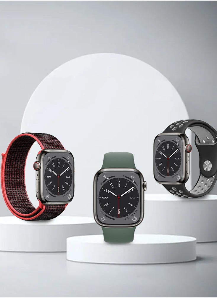 Perfii - 3pcs Apple Watch Bands 49/46/45/44/42mm Replacement for Apple Watch Series 10/9/8/7/6/5/4/SE/Ultra - Image 1
