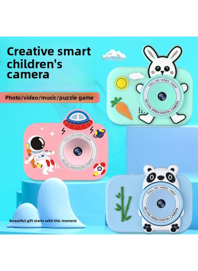 Y8 Cartoon Camera HD Children Digital Camera Cross Border Portable DSLR Camera Toy Kids Birthday Gift-Color:Little Bear List Photo Blue  - Image 3
