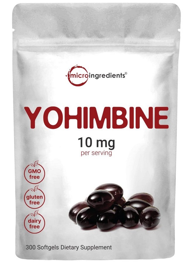 Micro Ingredients Double Strength Yohimbine Supplements for Men and Women, 10mg Per Serving, 300 Softgels, Yohimbine HCL with Virgin Sunflower Seed Oil for Better Absorption, Supports Energy Production, African Raw - Image 1