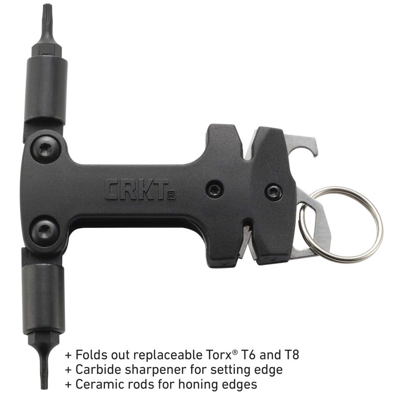 CRKT Knife Maintenance Tool Accessory: Torx T6 and T8, Field Sharpener, Bottle Opener, Flat Screwdriver, Glass-Reinforced Nylon Handle, 9704 - Image 4
