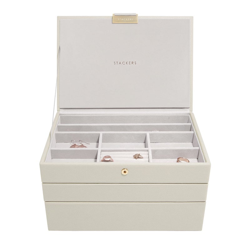 Stackers 3 Pieces Oatmeal Classic Jewellery Box - Image 1
