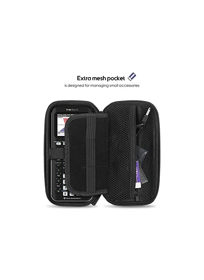 Procases - ProCase Hard EVA Case for Texas Instruments Ti-84 Plus CE, Durable Travel Storage Carrying Box Protective Bag for Ti-84 Ti-83 Ti-85 Ti-89 Ti-82 Plus/C CE Graphing Calculator and More -Black - Image 1