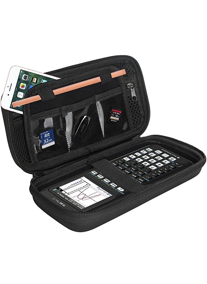 Procases - ProCase Hard EVA Case for Texas Instruments Ti-84 Plus CE, Durable Travel Storage Carrying Box Protective Bag for Ti-84 Ti-83 Ti-85 Ti-89 Ti-82 Plus/C CE Graphing Calculator and More -Black - Image 1