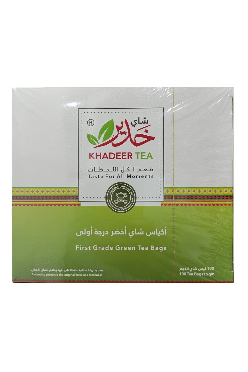شاي أخضر من الدرجة الأولى، 100 كيس شاي