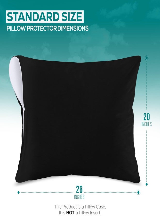 يوتوبيا بيدينج واقيات وسائد Utopia Bedding المقاومة للماء بسحاب، مقاس قياسي (عبوة من قطعتين، أسود)، أغطية وسائد بسحاب، أغطية وسائد مقاومة للحشرات، مقاس 20 × 26 بوصة - Image 2