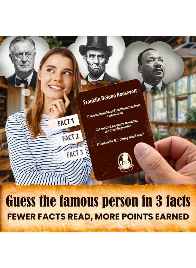 QUOKKA USA History & Personality Board Card Game - Istoria 500 Trivia Cards Double-Sided Deck - Fun Educational Trivia Games for Adults, Friends & Family Night - Ages 15+ - Image 5