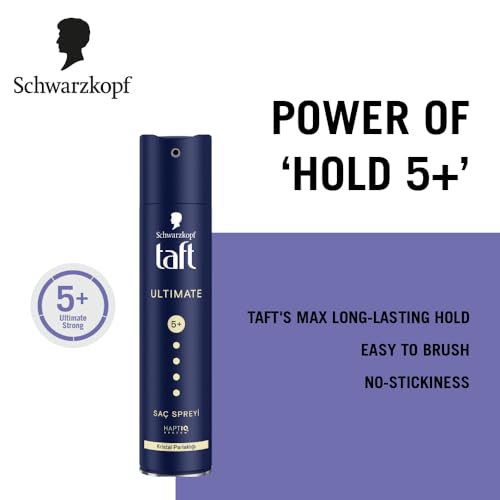 TAFT Schwarzkopf Ultimate Hair Spray For Hair With Crystal Shine | Hold 5+ For 72H hold | Protects From Wind And Humidity | No Stickiness | Easy To Brush Out | For Salon Like Finish - 250Ml. - Image 4