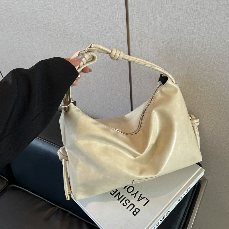 High-Value Retro Tote Large Capacity Bag Women'S Commuting Textiles All-Match Fashionable Shoulder Underarm Bag