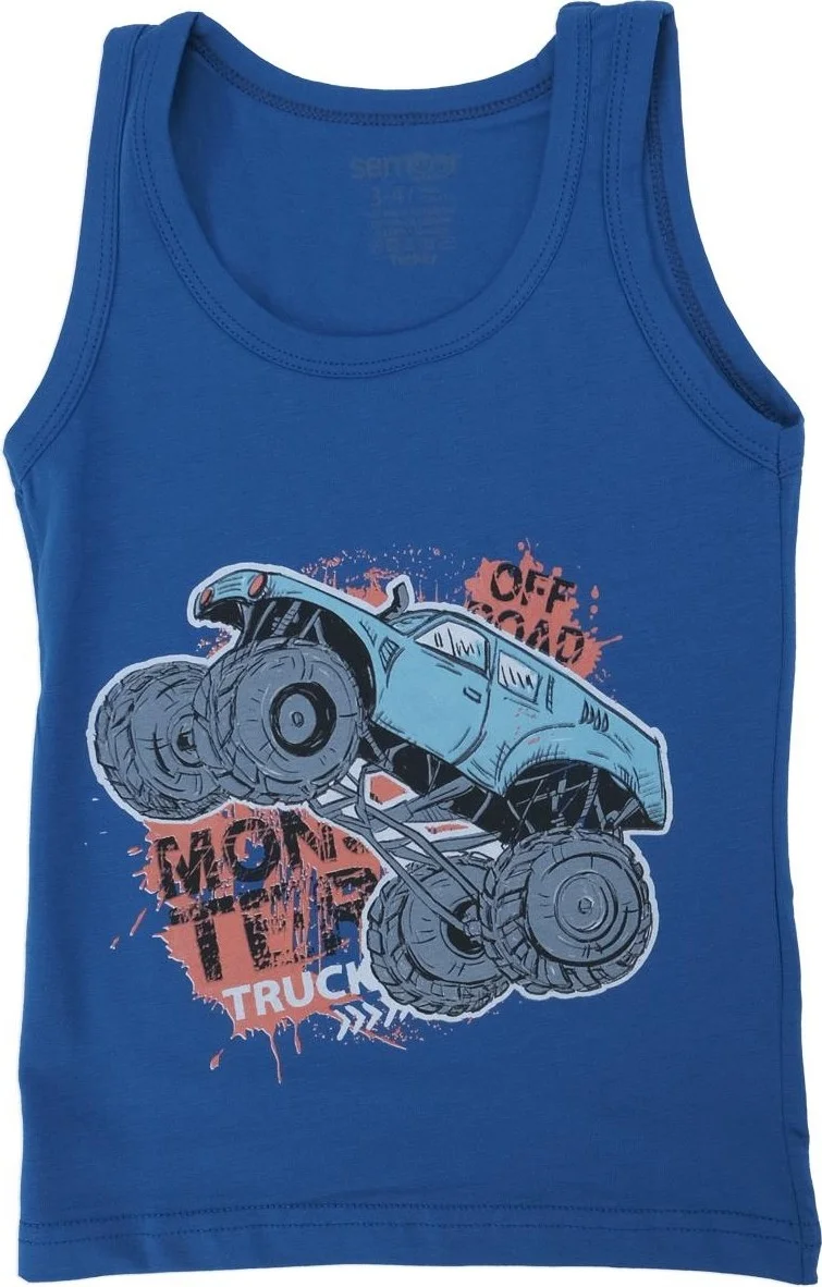 Bebelop Boy's Off Road Patterned Undershirt Boxer 2-Piece Top and Bottom Set