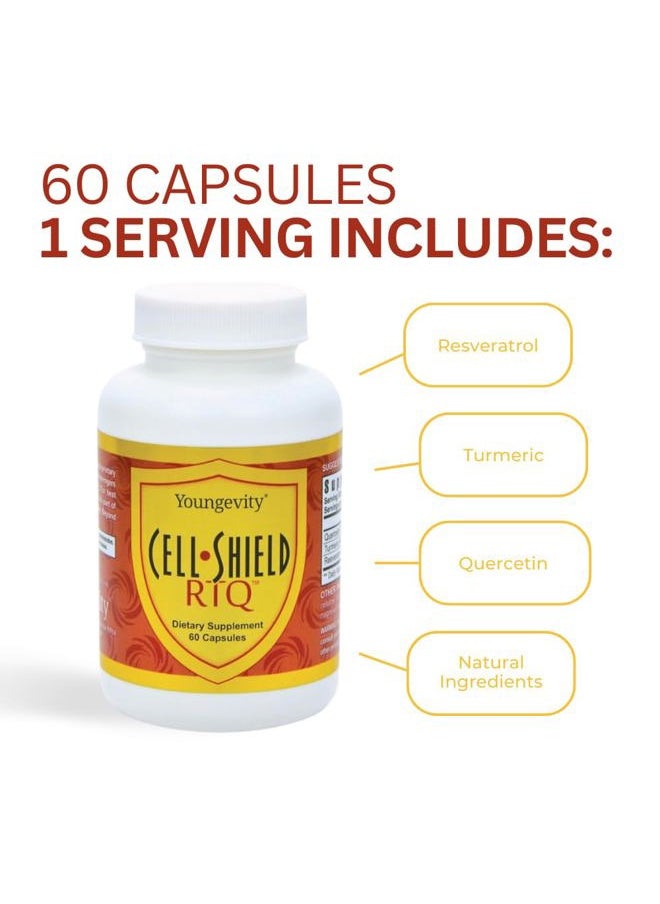 youngevity Cell Shield RTQ™ - Turmeric Curcumin (95% Circuminoids), Quercetin, Japanese Knotweed - Highly Bioavailable Antioxidant Blend - 60 Capsules  - Image 4