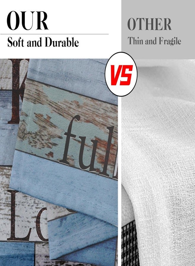 Tayney Farmhouse Kitchen Window Curtains Valance and Tier Set 36 Inch Wooden Full of Love Happiness Rod Pocket Short Tier Curtain, Vintage Small Drapes for Kitchen Decor - Image 5