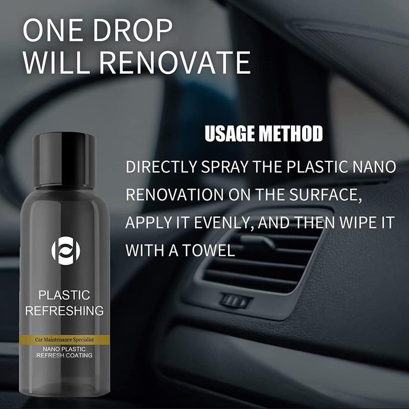 klarako Ultishine Plastic Revitalizing Coating Agent Set,Plastic Refreshing Car,Gotosleeps Plastic Revitalizing Coating Agent (3PCS,30ML) - Image 3