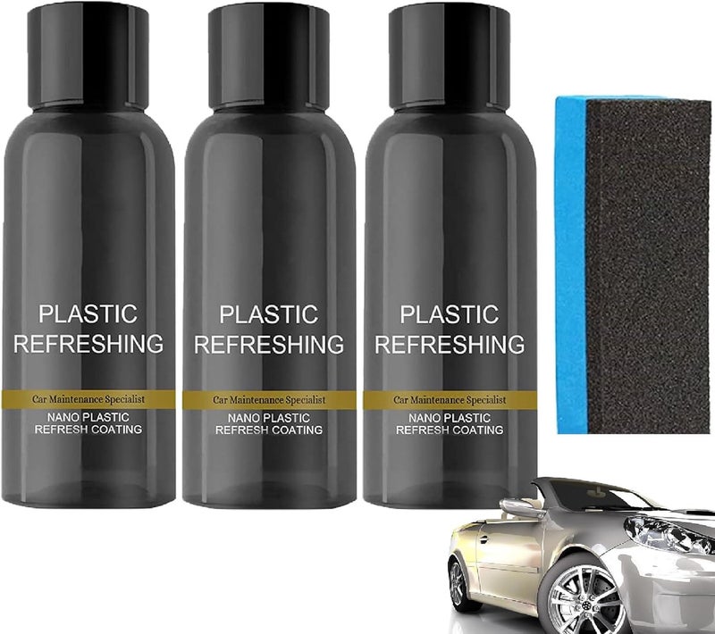 klarako Ultishine Plastic Revitalizing Coating Agent Set,Plastic Refreshing Car,Gotosleeps Plastic Revitalizing Coating Agent (3PCS,30ML) - Image 1