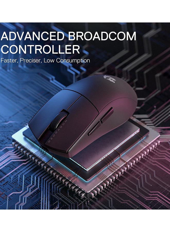 Redragon M916 PRO 3-Mode Wireless Gaming Mouse, 49G Ultra-Light 26K DPI Gamer Mouse w/Ergonomic Natural Grip Build, Full Programmable Buttons, Software Supports DIY Keybinds & DPI - Image 3