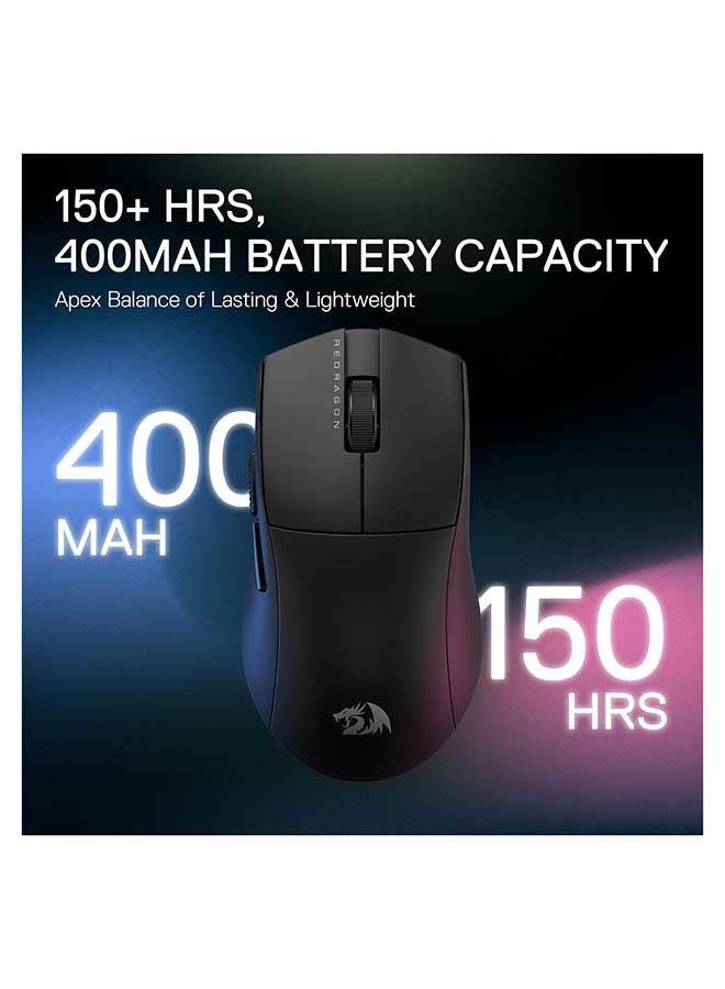 Redragon M916 PRO 3-Mode Wireless Gaming Mouse, 49G Ultra-Light 26K DPI Gamer Mouse w/Ergonomic Natural Grip Build, Full Programmable Buttons, Software Supports DIY Keybinds & DPI - Image 5