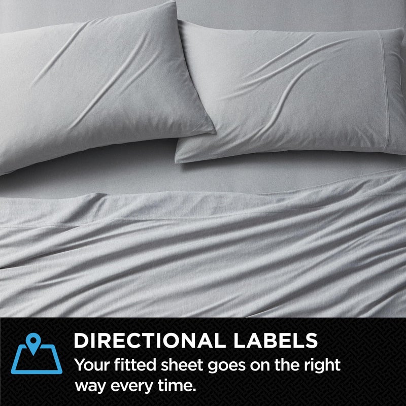 Brookstone Comfort Twin Sheet Set - Innovative Cooling Sheets for Hot Sleepers - Deep Sleep with Temperature Regulation - 3-Piece Set of Soft Flat, Twin Fitted Sheet, & Pillowcase - Gray - Image 5