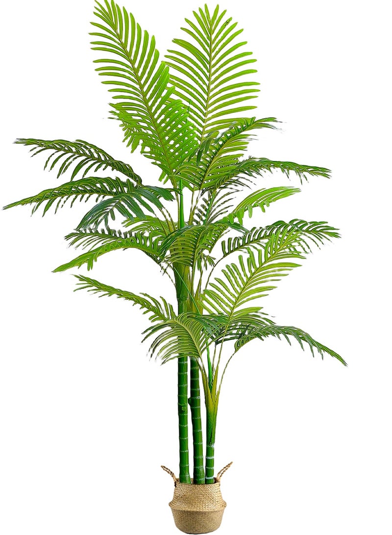 Sinyin Large Artificial Palm Tree Indoor Plant with Pot, Realistic Tropical Areca Palm, Faux Decorative Tree for Living Room, Office, Balcony, Hotel, Home Decoration Green Plant - Image 1