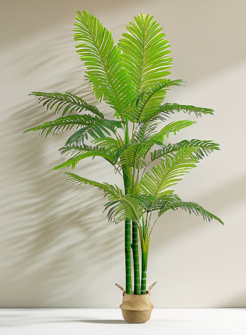 Sinyin Large Artificial Palm Tree Indoor Plant with Pot, Realistic Tropical Areca Palm, Faux Decorative Tree for Living Room, Office, Balcony, Hotel, Home Decoration Green Plant - Image 2