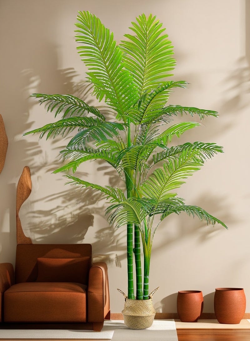 Sinyin Large Artificial Palm Tree Indoor Plant with Pot, Realistic Tropical Areca Palm, Faux Decorative Tree for Living Room, Office, Balcony, Hotel, Home Decoration Green Plant - Image 3