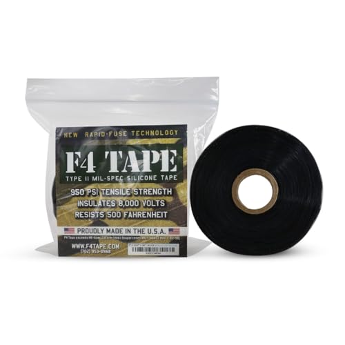 Bond It F4 Emergency Self-Fusing Silicone Tape, Repair Plumbing Pipe & Radiator Hose Leak, Electrical Insulation, Permanent Bonding, Waterproof, 1" x 36' x 20mil, Black - Image 1