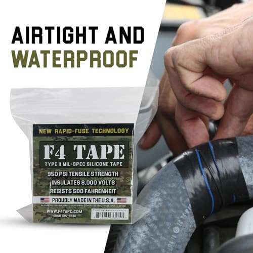 Bond It F4 Emergency Self-Fusing Silicone Tape, Repair Plumbing Pipe & Radiator Hose Leak, Electrical Insulation, Permanent Bonding, Waterproof, 1" x 36' x 20mil, Black - Image 3