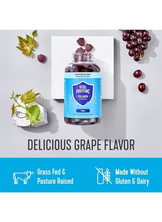 Vital Proteins جواهر الكولاجين، 2.5 جرام من الكولاجين المختبر سريرياً للشعر والبشرة والأظافر والتجاعيد، زجاجة 120 حبة، عبوة من 2، بنكهة العنب - Image 5