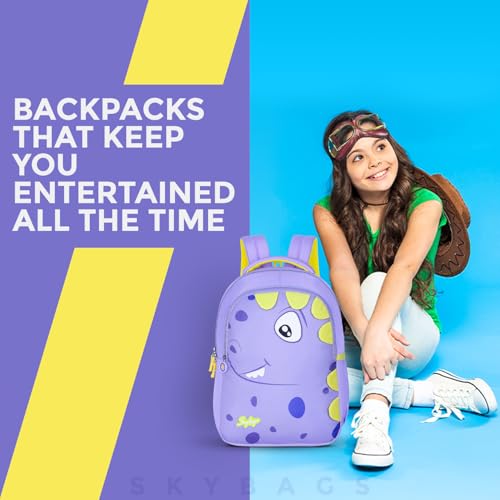 Skybags Dino 01 School Backpack Purple - Image 5
